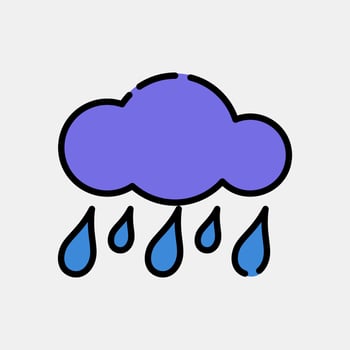 Icon drizzle. Weather elements symbol. Icons in filled line style. Good for prints, web, smartphone app, posters, infographics, logo, sign, etc. vector