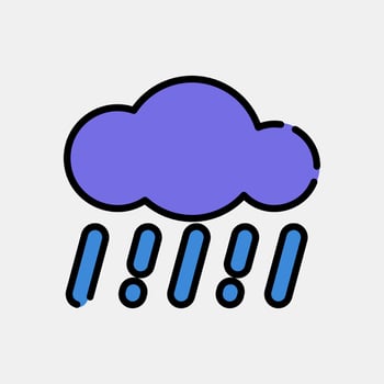 Icon rain. Weather elements symbol. Icons in filled line style. Good for prints, web, smartphone app, posters, infographics, logo, sign, etc. vector