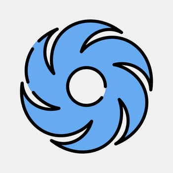 Icon hurricane. Weather elements symbol. Icons in filled line style. Good for prints, web, smartphone app, posters, infographics, logo, sign, etc. vector