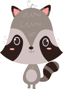 Adorable and Cute Raccoon Illustration Vector