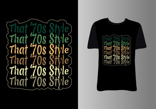 That 70s style t-shirt graphic design free vector illustration.
