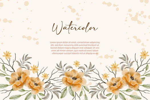 beautiful and elegant floral watercolor background vector