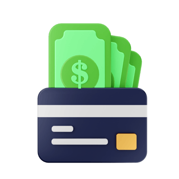 3d payment money dollar credit card png