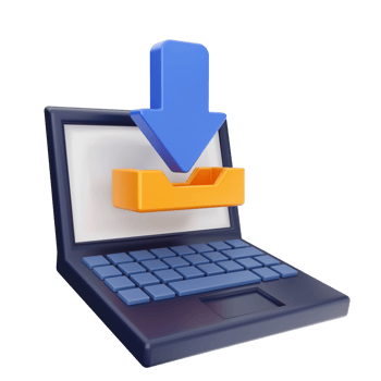 3d download icon illustration png