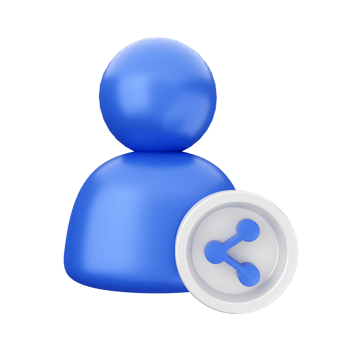 3d share profile social media png