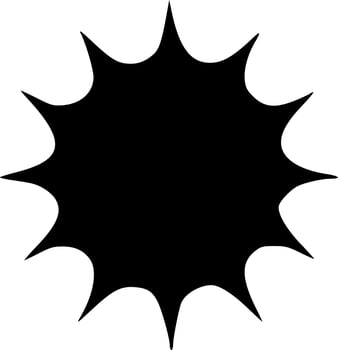 black sun icon vector