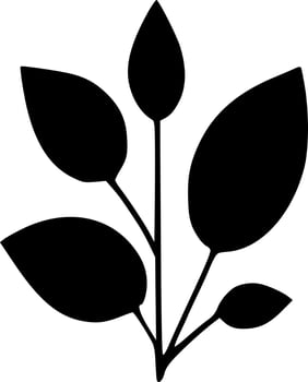 black leaf icon vector