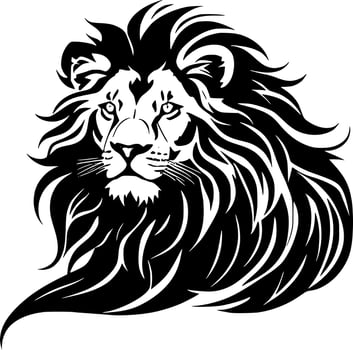 black lion cartoon vector