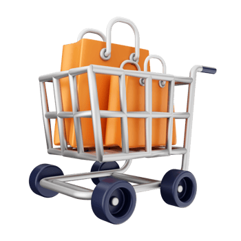 3d shopping cart online shop png