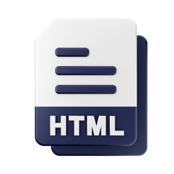 3d file HTML icon illustration png