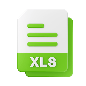 3d file XLS icon illustration png