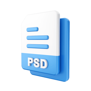 3d file PSD icon illustration png