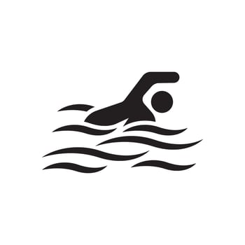 Swimming sport logo ilustration vector design template