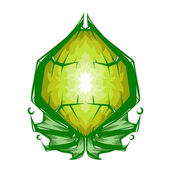 Illustration of a green lantern with a yellow flame on the theme of Ramadan, Eid al-Fitr and Eid al-Adha vector