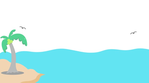 background with sea view and coconut trees vector