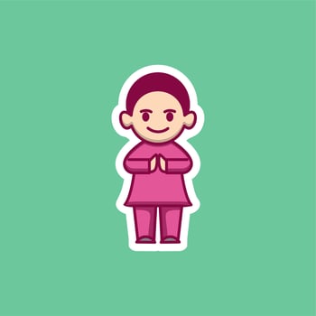 cute muslim man cartoon vector