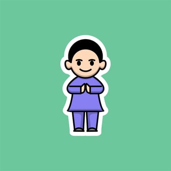 cute muslim man cartoon vector