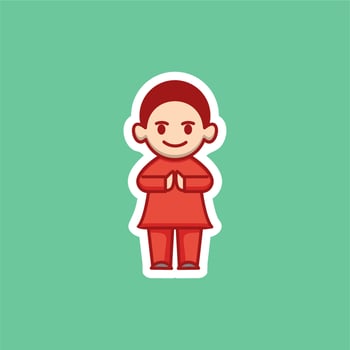 cute muslim man cartoon vector