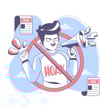 stop hoax and fake news illustration background vector