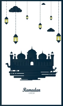 Ramadan Kareem of invitations design paper cut islamic. Vector illustration - Vector