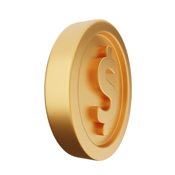 3d coin gold dollar silver bronze png