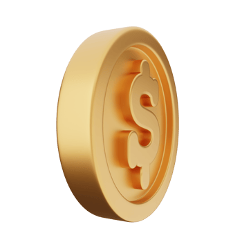 3d coin gold dollar silver bronze png