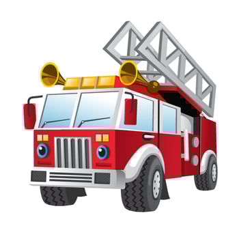 cartoon of fire department truck vector