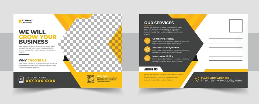 Corporate postcard template design vector