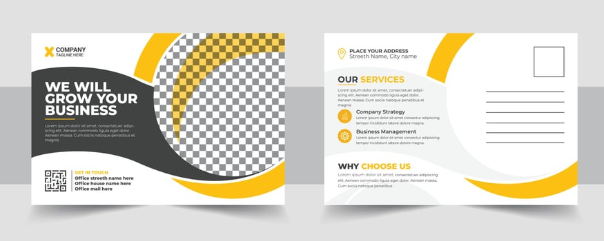 Corporate postcard template design vector