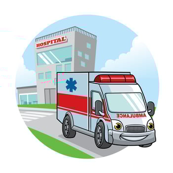 cartoon ambulance car illustration vector