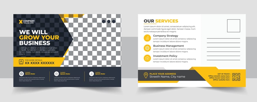Corporate postcard template design vector