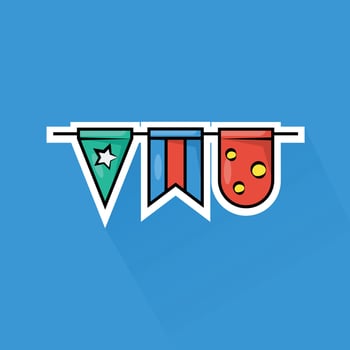 Illustration of Party Flag in Flat Design vector