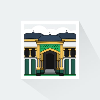 Illustration of Maimun Castle in Flat Design vector