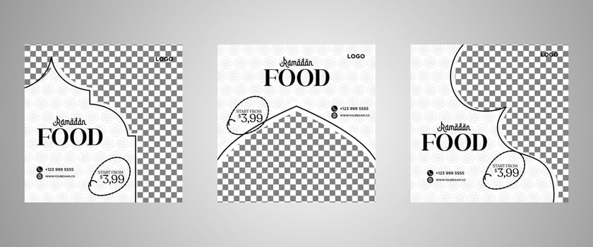 Ramadan Kareem Social Media Post Template. Good to use for Food Social Media Post and Banners. Promotions, Sale, Greetings, Etc vector