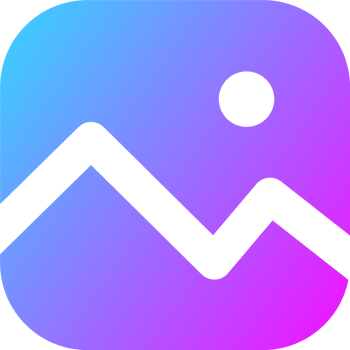 Picture icon in gradient colors. Gallery symbol illustration. png