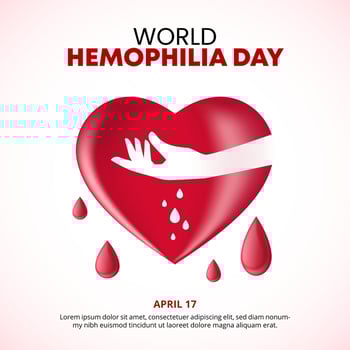 World hemophilia day background with an illustration of a heart shape dripping blood vector