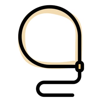 Whip lasso icon vector flat