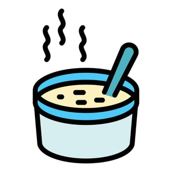 Soup box icon vector flat