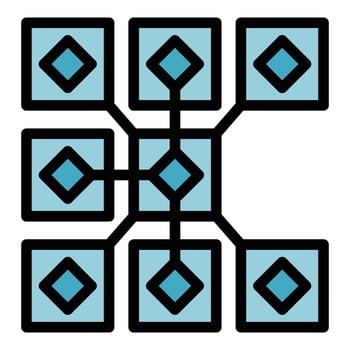 Virtual blockchain icon vector flat