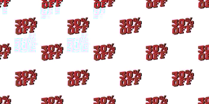 Sale 30 percent off banner pattern. Vector illustration.
