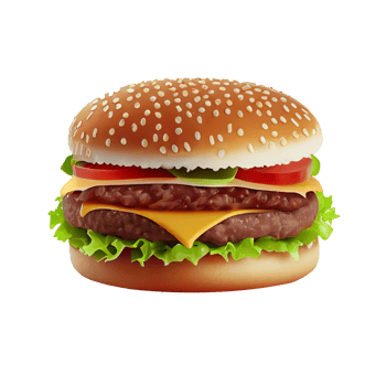 Tasty Hamburger on transparent background png