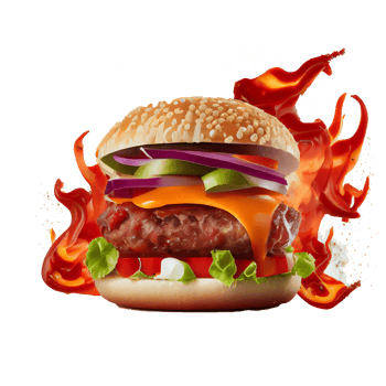 Tasty Hamburger on transparent background png