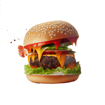 Tasty Hamburger on transparent background png