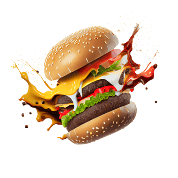 Tasty Hamburger on transparent background png