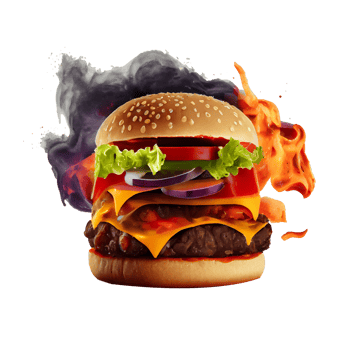 Tasty Hamburger on transparent background png