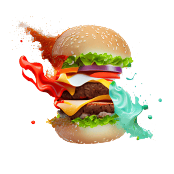 Tasty Hamburger on transparent background png