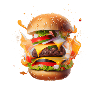 Tasty Hamburger on transparent background png