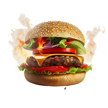 Tasty Hamburger on transparent background png