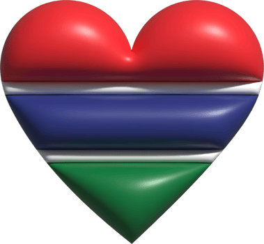 Gambia flag heart 3D. png