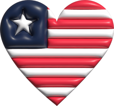 Liberia flag heart 3D. png